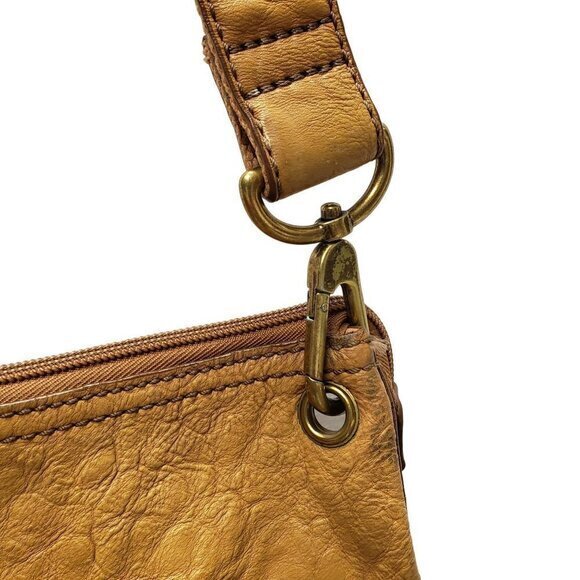 Fossil Brown Leather Womens Shoulder Bag Purse Pre-Owned - Picture 11 of 15